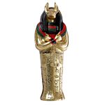 Gold Egyptian Anubis Sarcophagus Trinket Box With Mummy