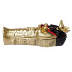 Gold Egyptian Anubis Sarcophagus Trinket Box With Mummy