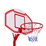 Homcom Steel Basketball Stand Height Adjustable Hoop Backboard Red