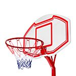 Homcom Steel Basketball Stand Height Adjustable Hoop Backboard Red