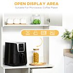 Homcom Modern Freestanding Kitchen Cupboard Storage Cabinet Organiser With Microwave Counter, 2 Cabinets, & Adjustable Shelves, White