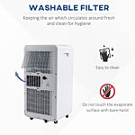 Homcom 10000 Btu Mobile Portable Air Conditioner Cooling Dehumidifying Ventilating Ac Unit W/ Remote Controller, Led Display, Timer, White