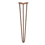 4 X 28" Hairpin Legs - 3 Prong - 12mm - Antique Copper