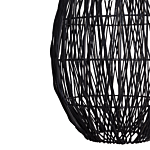 Pendant Hanging Lamp Black Cotton Rope Cage Shade Japandi Natural Style Beliani