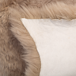 Sheepskin Rug Light Brown 65 X 110 Cm Natural High Pile Rustic Style Beliani