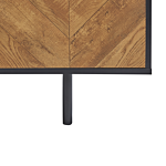 Tv Stand Light Wood And Black Particle Board For Up To 60 ʺ With 2 Doors Industrial Style Beliani