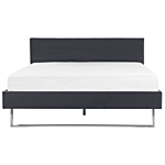 Upholstered Bed Frame Grey Velvet Eu Super King Size 6ft 180 X 200 Cm Grey Headboard Silver Leg Glam Beliani