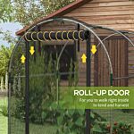 Outsunny Galvanised Steel Fruit Cage, Plant Protection Tent With Zipped Door, 1.2 X 2.4 X 1.9m, Black