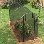 Outsunny Galvanised Steel Fruit Cage, Plant Protection Tent With Zipped Door, 1.2 X 2.4 X 1.9m, Black