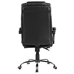 Executive Office Chair Black Faux Leather Gas Lift Height Adjustable Reclining Function With Footrest And Headrest Padded Armrests Beliani