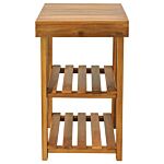 Homcom Acacia Wood Shoe Bench, 3-tier Shoe Storage Rack, Hallway Organizer Shelf, For Entryway, Living Room, Bedroom, 50 X 28 X 45 Cm, Teak