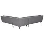 Outdoor Corner Sofa Grey Polyester Upholstery 5 Seater Garden Couch Uv Water Resistant Modern Design Beliani