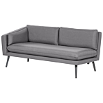 Outdoor Corner Sofa Grey Polyester Upholstery 5 Seater Garden Couch Uv Water Resistant Modern Design Beliani