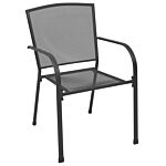 Vidaxl Stackable Garden Chair Set 7 Pcs Anthracite Powder-coated Steel