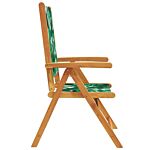 Vidaxl Reclining Garden Chairs 6 Pcs Green Fabric And Solid Wood
