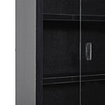 Homcom Particle Board 5-tier Glass Door Display Cabinet Black