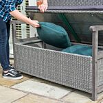 Alderley Rattan Storage Bench - Grey