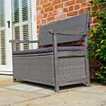 Alderley Rattan Storage Bench - Grey