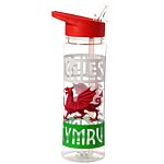 Reusable Welsh Dragon Wales Cymru 550ml Water Bottle With Flip Straw