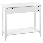 Console Table White Mdf Wooden Legs 90 X 40 X 75 Cm 3 Drawers Shelf Hallway Living Room Furniture Modern Scandinavian Style Beliani