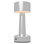 Homcom Cordless Table Lamp, Touch Led Desk Lamp With Rechargeable Battery, 3 Colour, For Bedroom Living Room, Silver