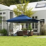 Outsunny 5 X 3(m) Pop Up Gazebo With Extend Dual Awnings, Easy Up Marquee Party Tent With 1-button Push, Double Roof, Sandbags,