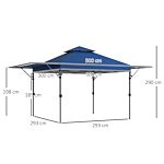 Outsunny 5 X 3(m) Pop Up Gazebo With Extend Dual Awnings, Easy Up Marquee Party Tent With 1-button Push, Double Roof, Sandbags,