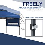 Outsunny 5 X 3(m) Pop Up Gazebo With Extend Dual Awnings, Easy Up Marquee Party Tent With 1-button Push, Double Roof, Sandbags,