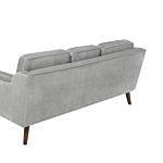 Sofa Light Grey 3 Seater Velvet Wooden Legs Classic Beliani