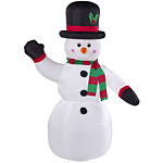 Outdoor Led Christmas Inflatable White Fabric Snowman Figure Garden Decoration Pre Lit Beliani