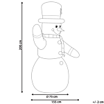 Outdoor Led Christmas Inflatable White Fabric Snowman Figure Garden Decoration Pre Lit Beliani