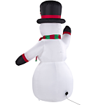 Outdoor Led Christmas Inflatable White Fabric Snowman Figure Garden Decoration Pre Lit Beliani