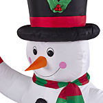 Outdoor Led Christmas Inflatable White Fabric Snowman Figure Garden Decoration Pre Lit Beliani