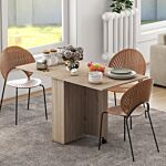 Homcom Folding Dining Table, Drop Leaf Table For Small Spaces With 2-tier Shelves, Small Kitchen Table With Rolling Casters