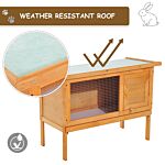 Pawhut Rabbit Hutch,90lx45wx65h Cm-fir Wood