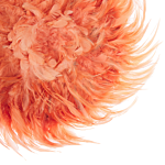Wall Decoration Coral Red Feathers Round 40 Cm Boho Accent Design Living Room Decor Beliani
