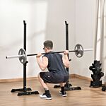 Homcom Heavy Duty Weights Bar Barbell Squat Stand Stands Barbell Rack Spotter Gym Fitness Power Rack Holder Bench New