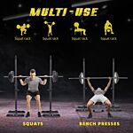 Homcom Heavy Duty Weights Bar Barbell Squat Stand Stands Barbell Rack Spotter Gym Fitness Power Rack Holder Bench New