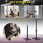 Homcom Heavy Duty Weights Bar Barbell Squat Stand Stands Barbell Rack Spotter Gym Fitness Power Rack Holder Bench New