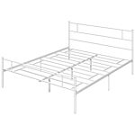 Homcom King Bed Frame, Metal Bed Base With Headboard And Footboard, Metal Slat Support And 31cm Underbed Storage Space