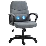 Vinsetto Office Chair With Massager Lumbar High Back Ergonomic Support Office 360° Swivel Chairs Adjustable Height Backrest Grey