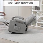 Homcom Oversized Riser And Recliner Chairs For The Elderly, Fabric Upholstered Lift Chair For Living Room With Remote Control, Side Pockets, Cup Holder, Light Grey