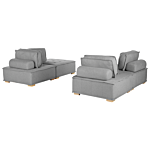 Sofa Set Grey Polyester Fabric 300 X 200 Cm Upholstered 4 Seater Modular Scandinavian Modern Beliani