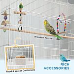 Pawhut Bird Cage W/ Stand, Toys, Accessories, For Canaries, Finches, White