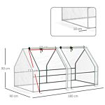 Outsunny Mini Small Greenhouse With Steel Frame & Pe Cover & Zippered Window Poly Tunnel Steeple For Plants Vegetables, 180 X 90 X 90 Cm, White