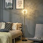 Homcom Modern Floor Lamp, Tall Standing Lamp With Dandelion-like Lampshade For Living Room