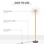 Homcom Modern Floor Lamp, Tall Standing Lamp With Dandelion-like Lampshade For Living Room