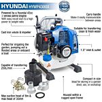 Hyundai 43cc 2-stroke 1.5 Inch Water Pump | Hywp4300x