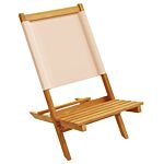 Vidaxl Folding Garden Chairs 8 Pcs Beige Fabric And Solid Wood