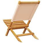 Vidaxl Folding Garden Chairs 8 Pcs Beige Fabric And Solid Wood